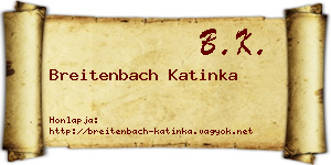 Breitenbach Katinka névjegykártya